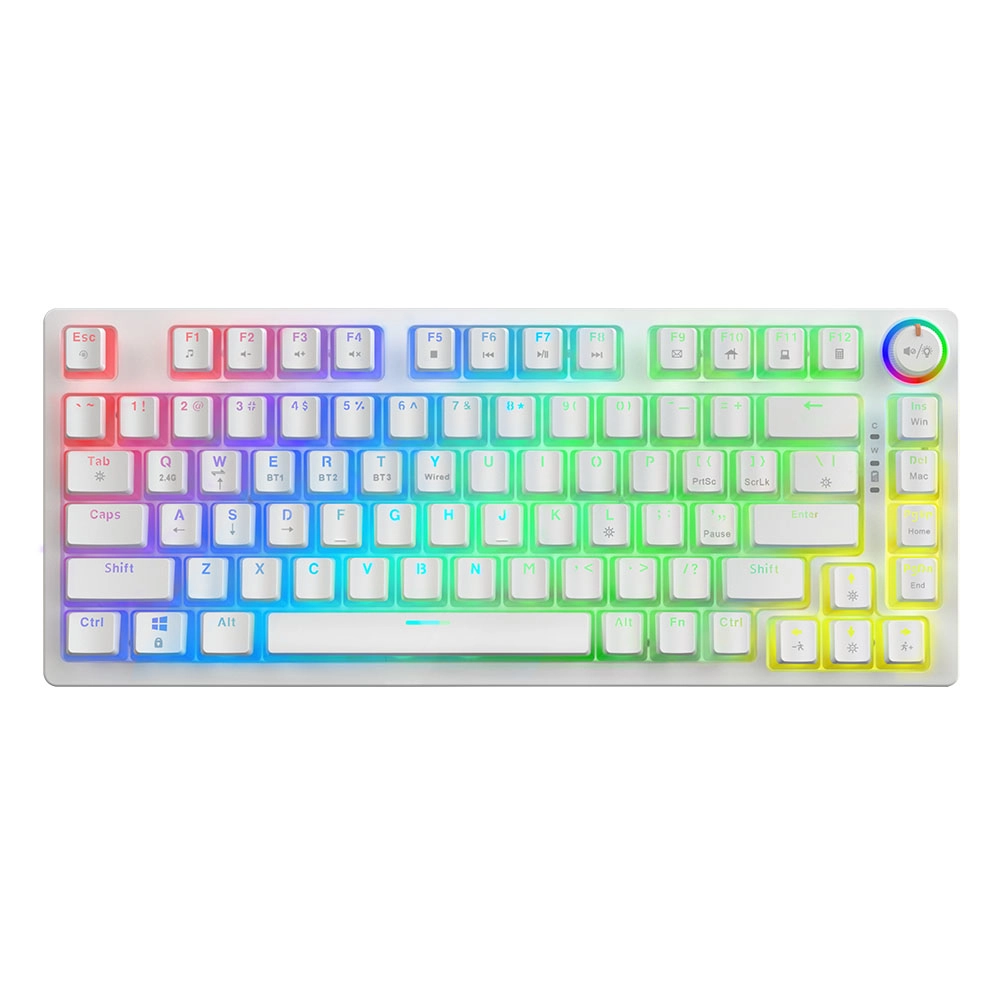 Klawiatura mechaniczna Savio Phenix White Gateron Red Pro Pudding Biały