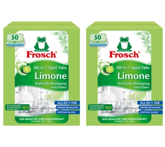 Tabletki do zmywarki Frosch All in 1 limonkowe zestaw 2 x 50szt.