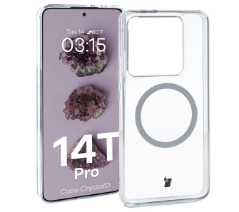 Etui Bizon CrystalO z MagSafe do Xiaomi 14T Pro Przezroczyste