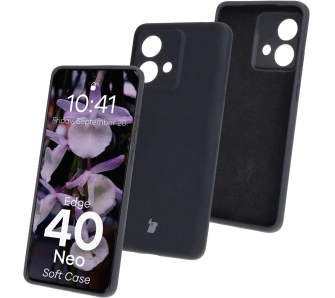 Etui Bizon Silikonowe Soft do Motorola Edge 40 Neo Czarny