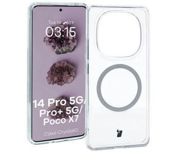 Etui Bizon CrystalO z MagSafe do Xiaomi Redmi Note 14 Pro 5G / 14 Pro+ 5G / Poco X7 Przezroczyste