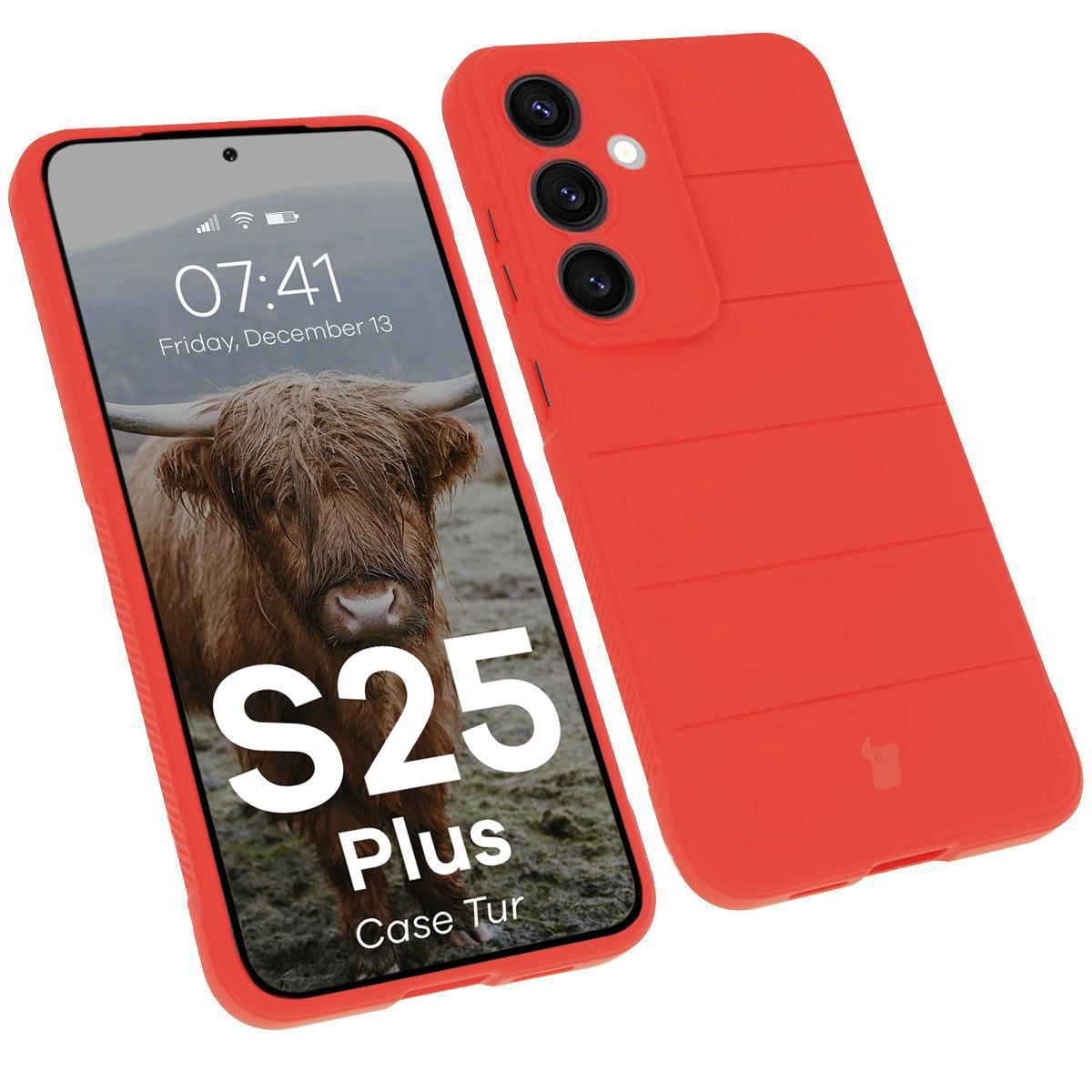 Etui Bizon Tur do Galaxy S25 Plus Czerwony