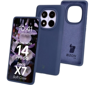 Bizon Silikonowe Soft do Xiaomi Redmi Note 14 Pro 5G/Poco X7 Ciemno-niebieski