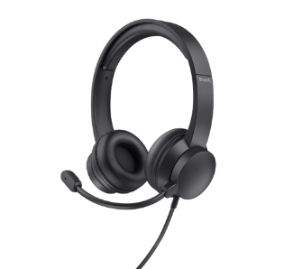 Słuchawki przewodowe z mikrofonem Trust Ayda USB PC Nauszne Czarny