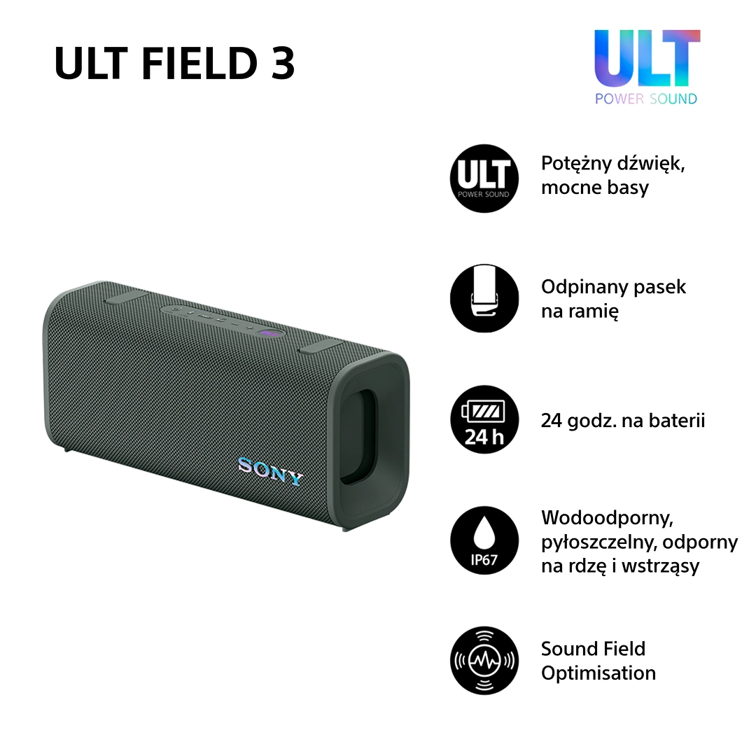 Głośnik Bluetooth Sony ULT Field 3 SRS-ULT30H Szary