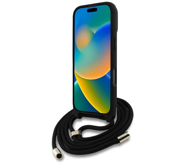 Guess 4G Big Logo Cord Stap Crossbody do iPhone 16 Pro Brązowy