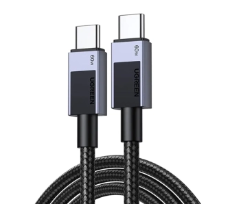 Kabel UGREEN USB-C do USB-C L524 PD 60W 1m Szary