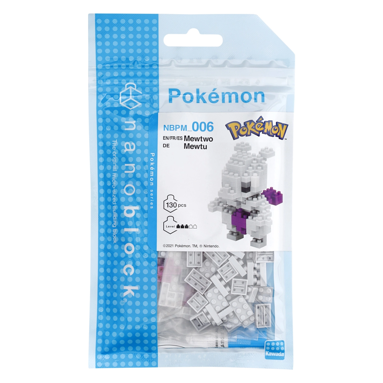 Model do składania Bandai Nanoblock Pokemon - Mewtwo