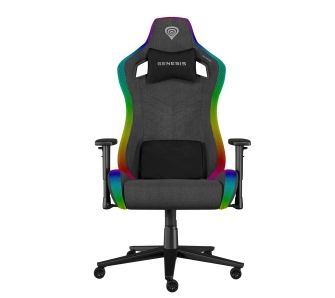 Fotel Genesis Trit 660 RGB Gamingowy do 150kg Tkanina Szary