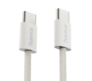Hama Fabric USB-C do USB-C 1m Beżowy