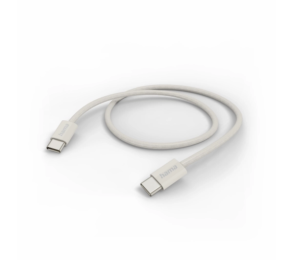Hama Fabric USB-C do USB-C 1m Beżowy