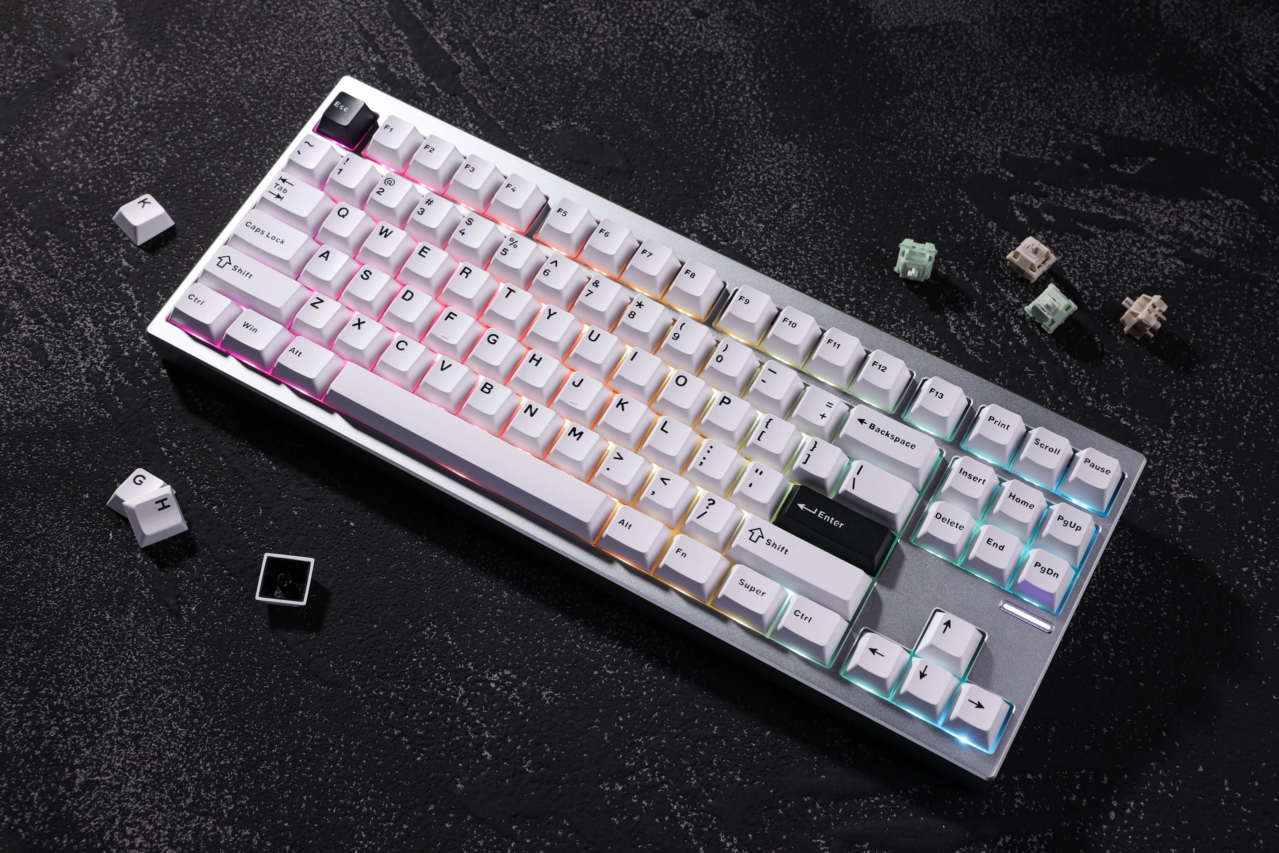 Klawiatura mechaniczna MCHOSE GX87 Ultra Vintage White Srebrny