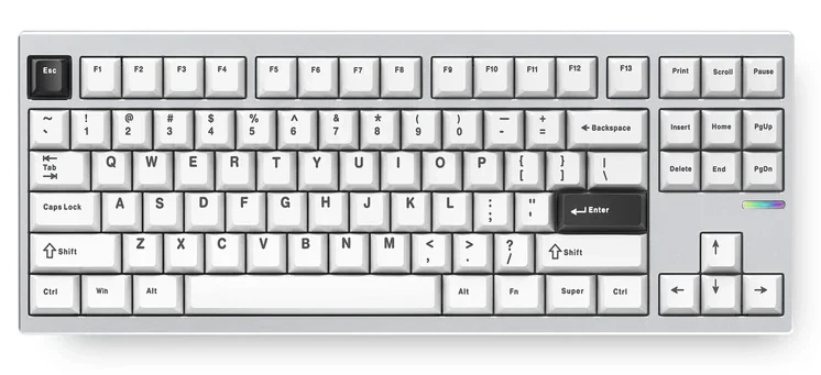 Klawiatura mechaniczna MCHOSE GX87 Ultra Vintage White Srebrny