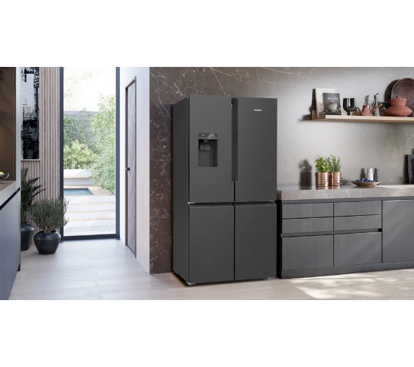 Siemens iQ500 KF96DAXEA Pełny No Frost 183cm  Dystrybutor wody Zdalne sterowanie Czarna stal szczotkowana - TRZECI -55%, ALBO 5-TY ZA 1ZŁ - Kup na Raty - RRSO 0%