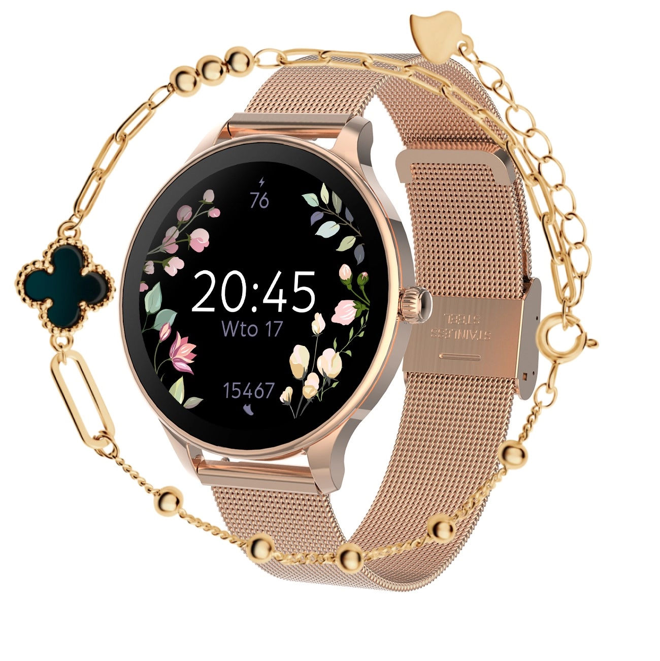 Smartwatch Forever Velora SB-306 46mm Różowe-złoto