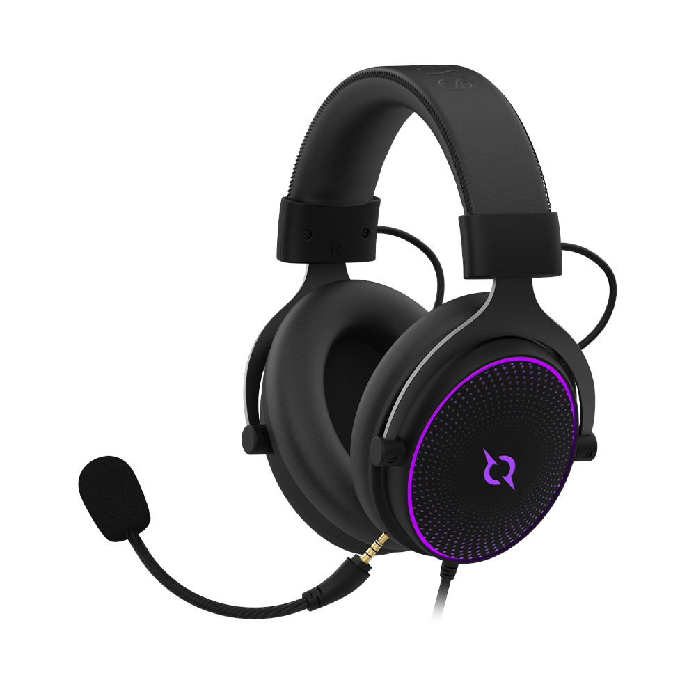 Słuchawki przewodowe z mikrofonem Aqirys Carina ARGB Nauszne Czarny