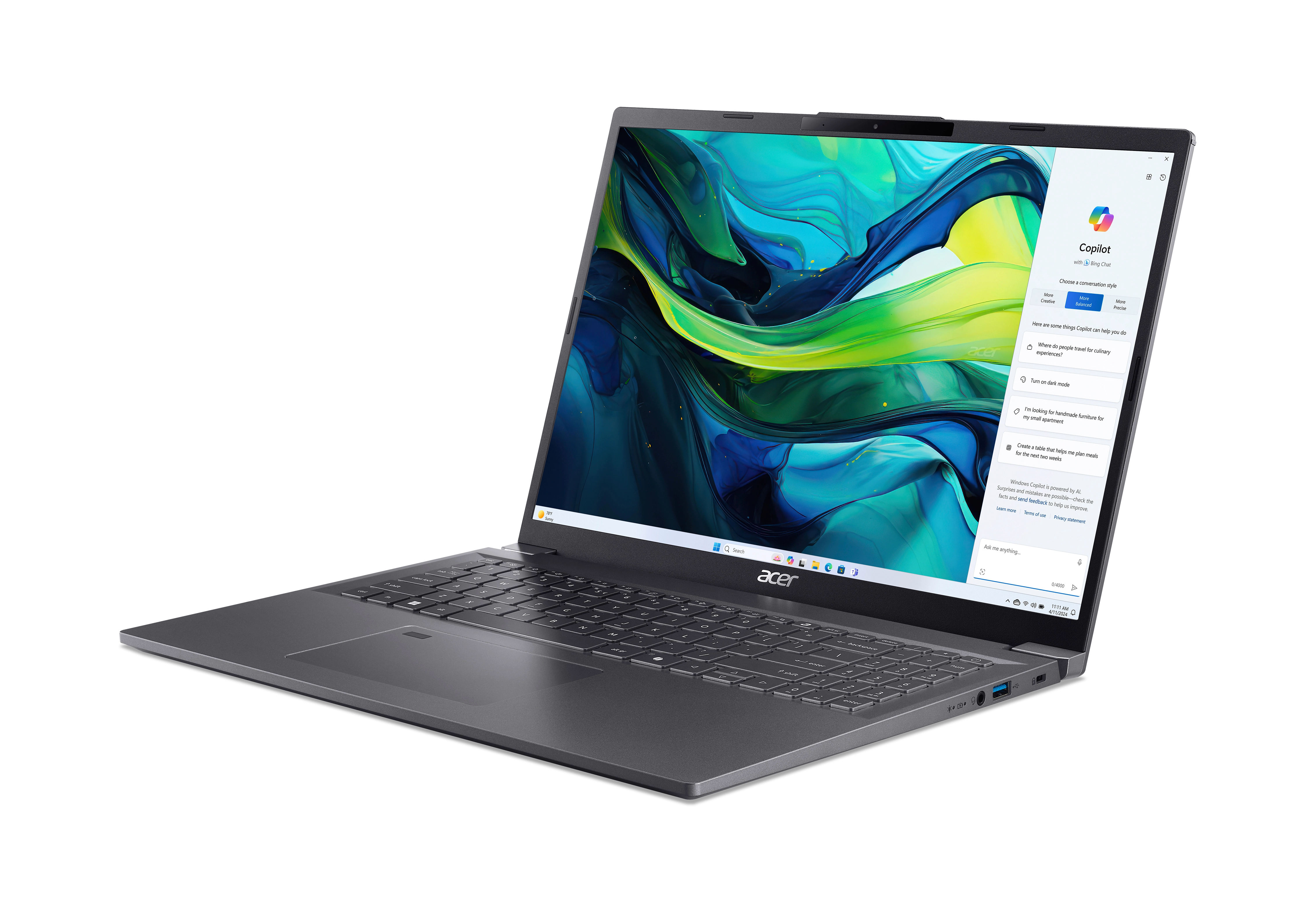 Laptop Acer Aspire 16 A16-71M-56FP OLED 16" Ultra 5 115U 16GB RAM 512GB Dysk SSD Win11 Szary