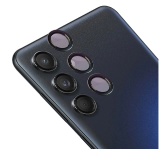 Szkło hartowane Bizon na aparat z aplikatorem Snap Lens do Galaxy M55 5G czarna ramka