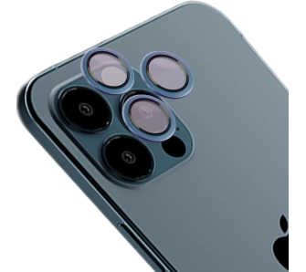 Szkło hartowane Bizon na aparat z aplikatorem Snap Lens do iPhone 12 Pro Max morska ramka