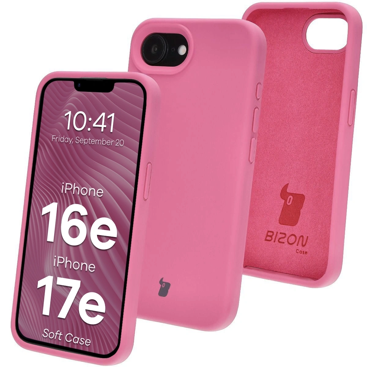 Etui Bizon Silikonowe Soft do iPhone 16e/17e Fuksja