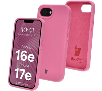 Etui Bizon Silikonowe Soft do iPhone 16e/17e Fuksja