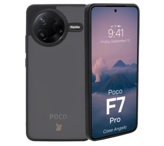 Etui Bizon Angelo do Xiaomi Poco F7 Pro przydymione z Czarną ramką