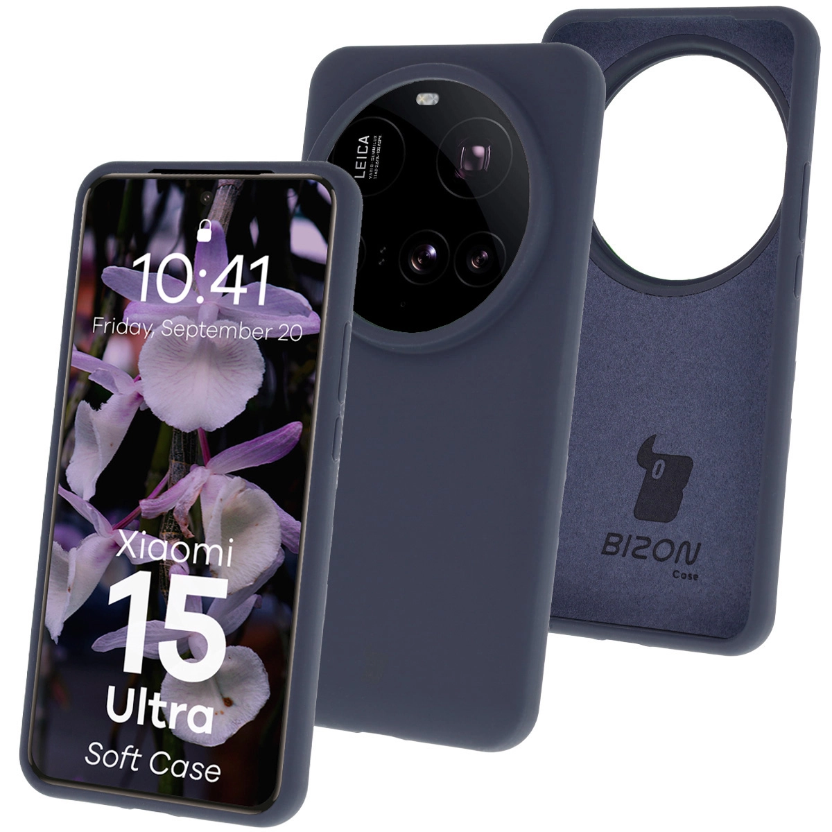 Etui Bizon Silikonowe Soft do Xiaomi 15 Ultra Granatowy