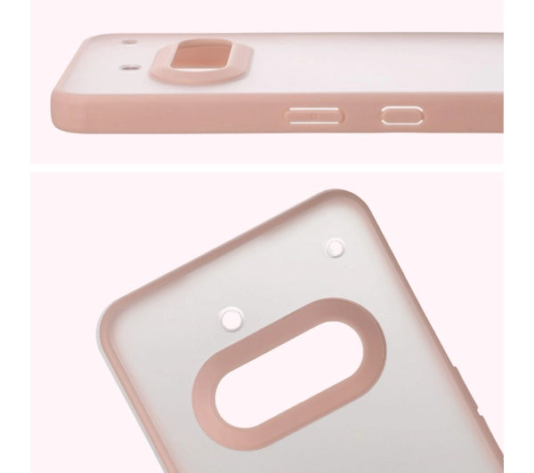 Bizon Angelo do Nothing Phone 3a Półprzezroczysty z różową ramką