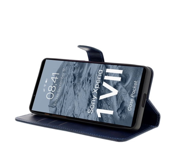 Bizon z klapką Pocket do Sony Xperia 1 VII Granatowy