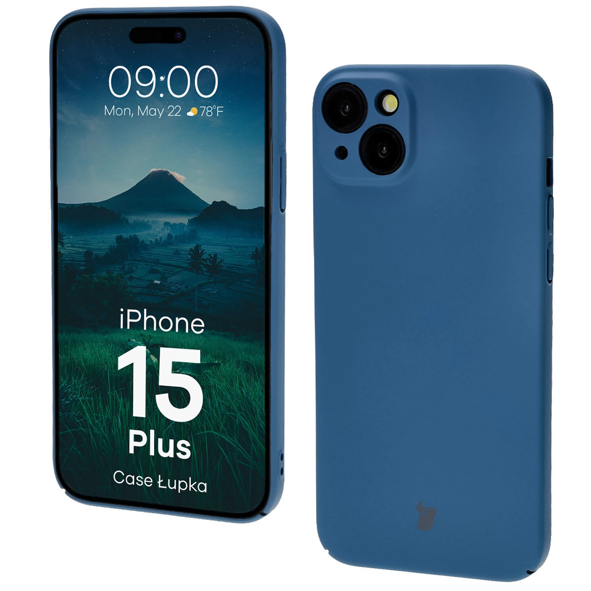 Etui Bizon Łupka iPhone 15 Plus Niebieski