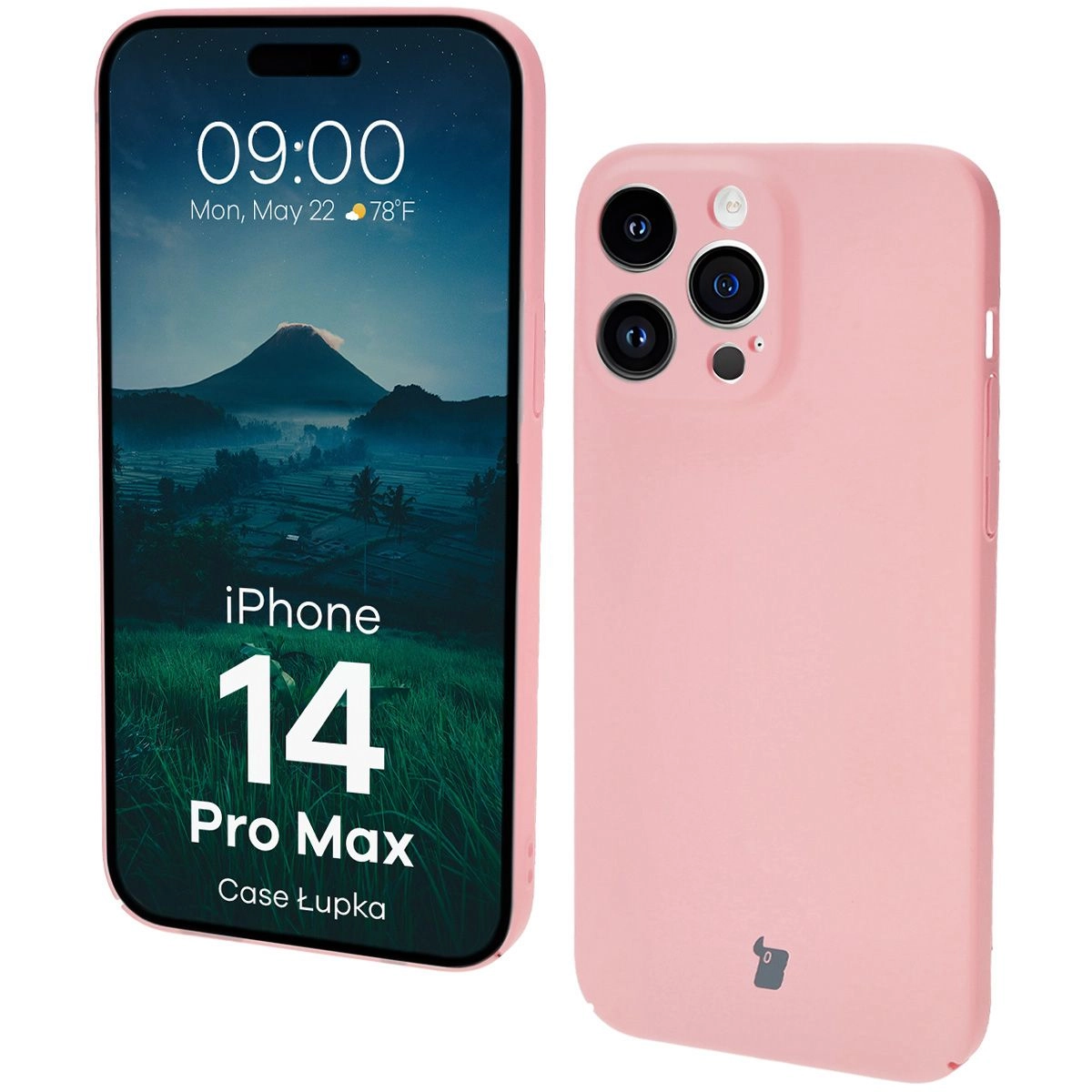 Etui Bizon Łupka do iPhone 14 Pro Max Różowy