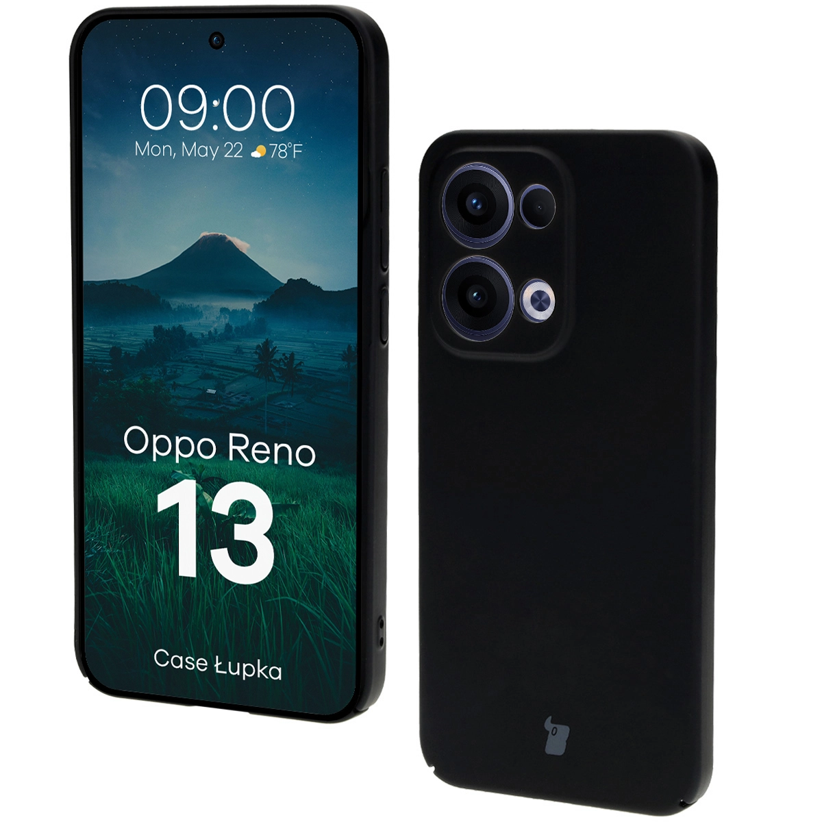 Etui Bizon Łupka do Oppo Reno13 Czarny