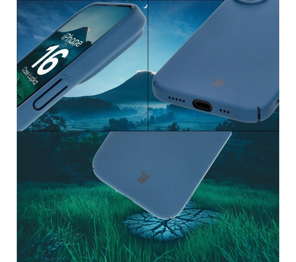 Bizon Łupka do iPhone 16 Niebieski