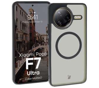 Etui Bizon MatteO z MagSafe do Xiaomi Poco F7 Ultra Przydymione-czarny
