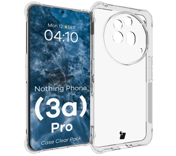 Bizon elastyczne etui Salpa + 2x szkło hartowane Clear Pack do Nothing Phone 3a Pro