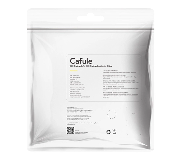 Baseus Cafule 4K 3D 3m Czarno-szary