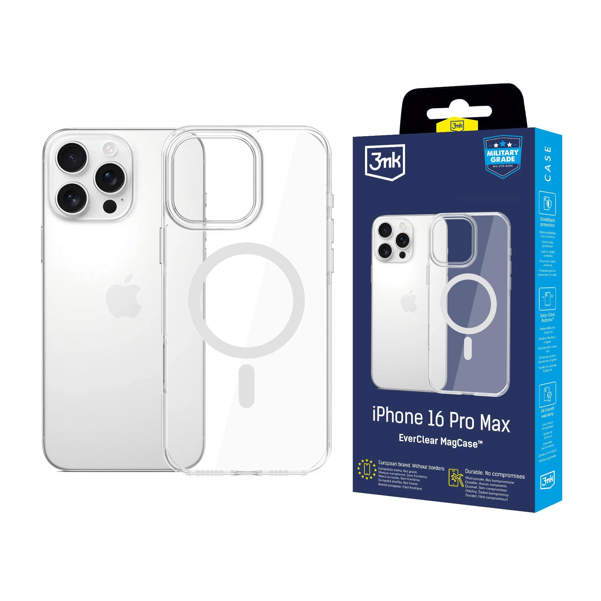 Etui 3mk EverClear MagCase do iPhone 16 Pro Max Przezroczysty