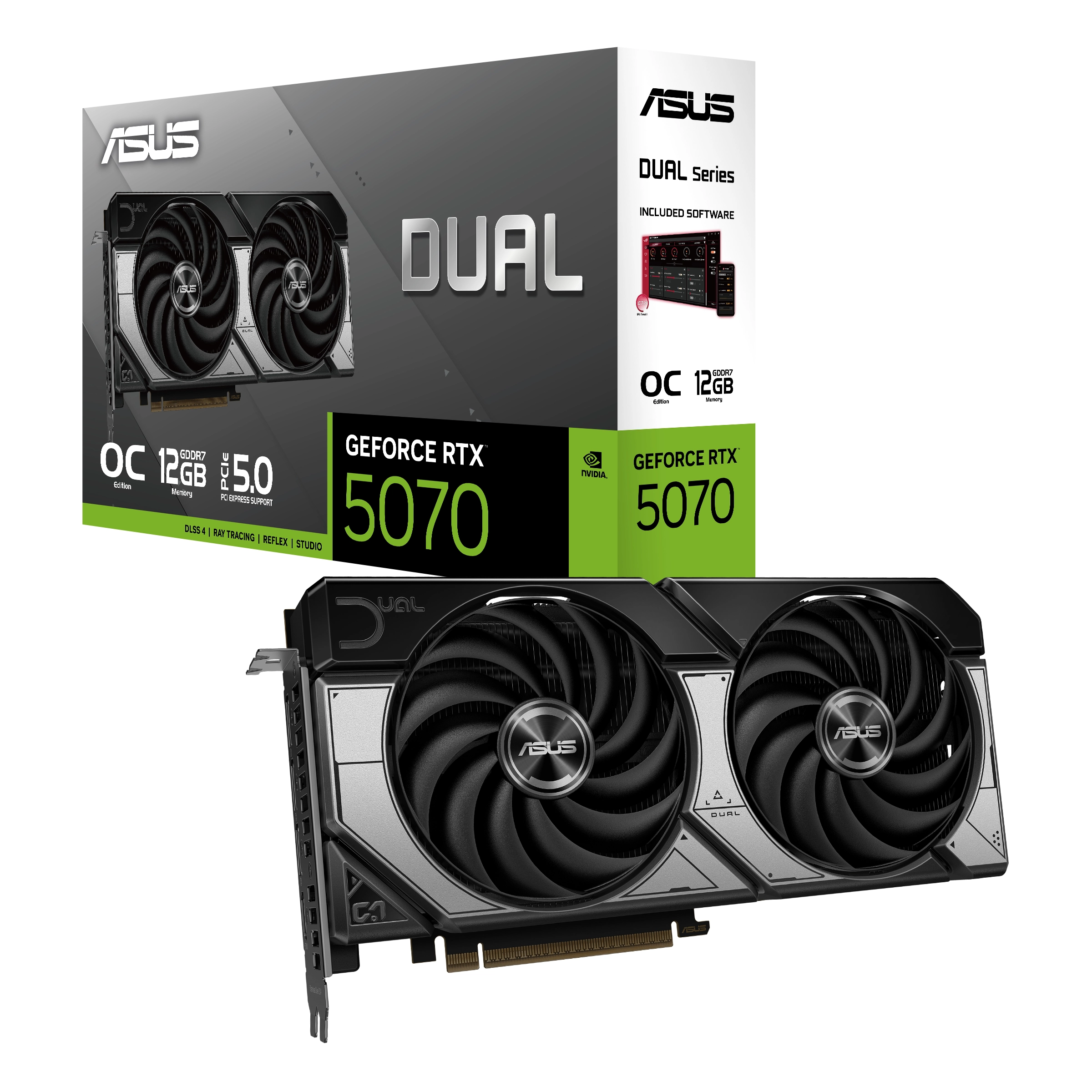 Karta graficzna ASUS Dual GeForce RTX 5070 OC Edition 12GB GDDR7 192bit DLSS 4