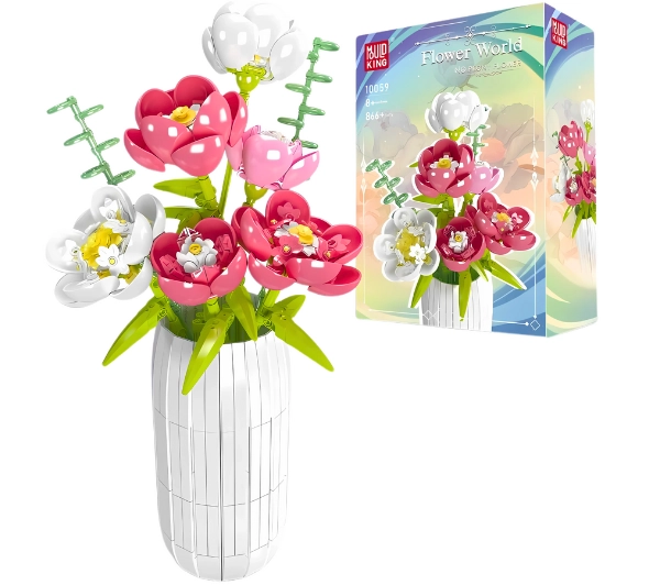 Mould King Klocki Konstrukcyjne Kwiat Piwonii w Wazonie (10059)