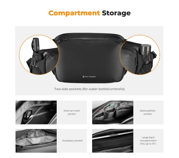 K&F Urban Wander Sling 12 L Czarny