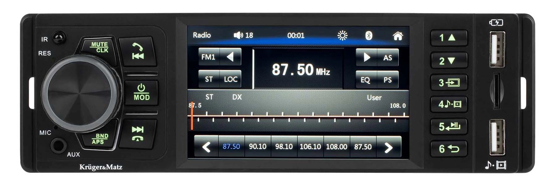 Radioodtwarzacz samochodowy Kruger & Matz KM2015 z USB 4" 4x50W Bluetooth