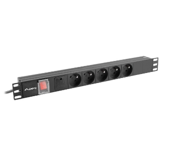 Listwa zasilająca Lanberg RACK PDU 1U 16A 5x230V 2m Czarny