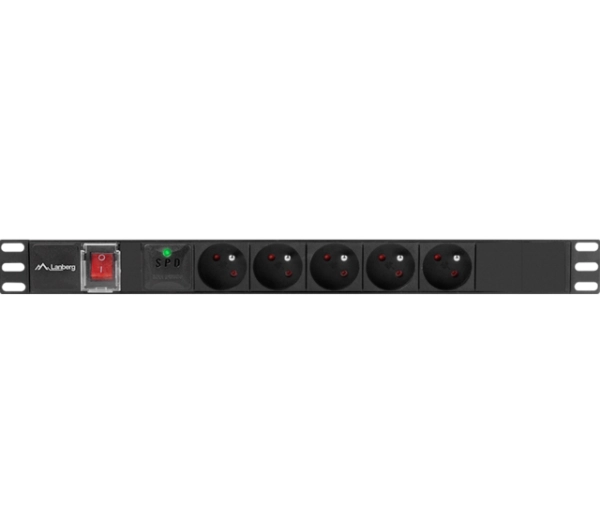 Lanberg RACK PDU 1U 16A 5x230V 2m Czarny
