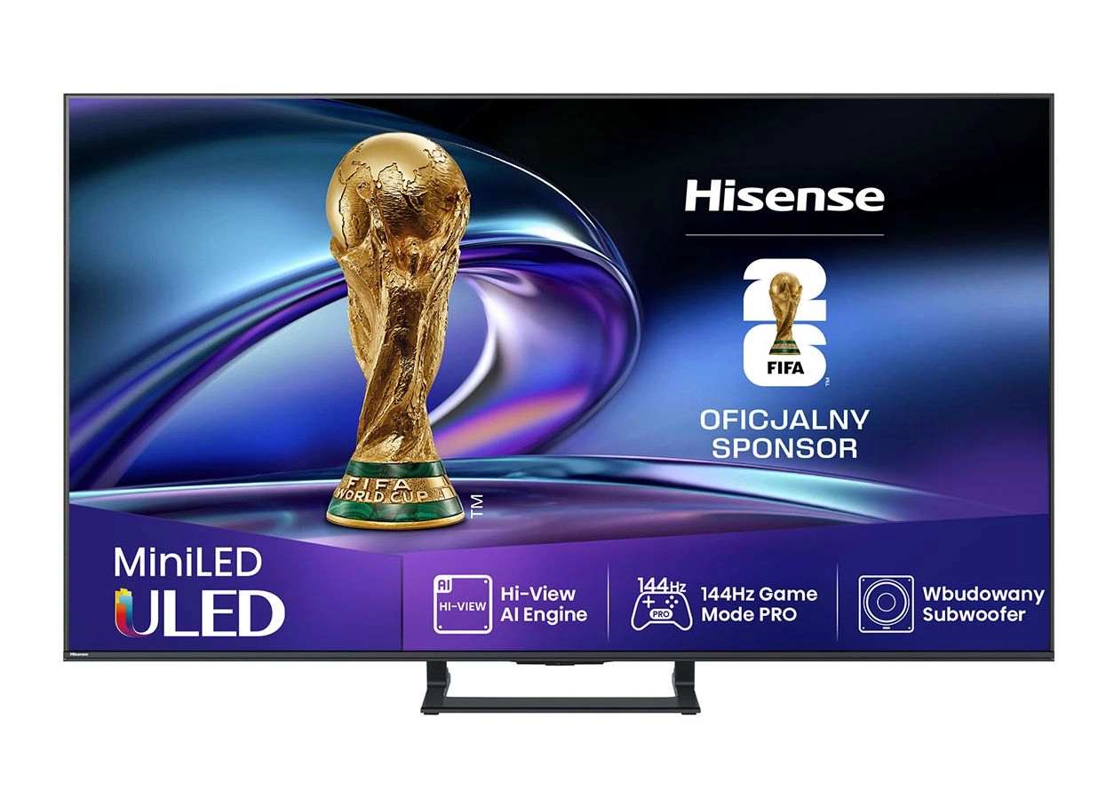 Telewizor Hisense 65E8Q 65" ULED MiniLED 4K 144Hz Smart TV Funkcje AI Dolby Vision Dolby Atmos HDMI 2.1 DVB-T2