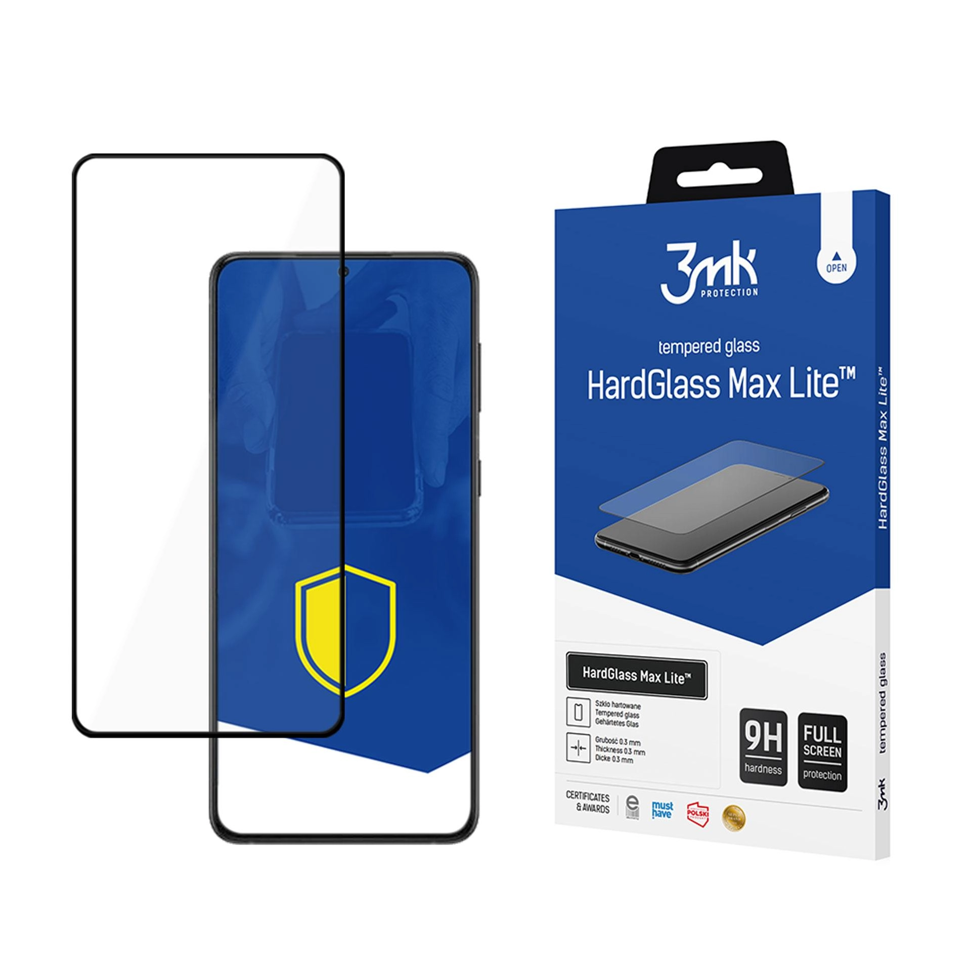 Szkło hartowane 3mk HardGlass Max Lite Black do Samsung Galaxy S22+ 5G