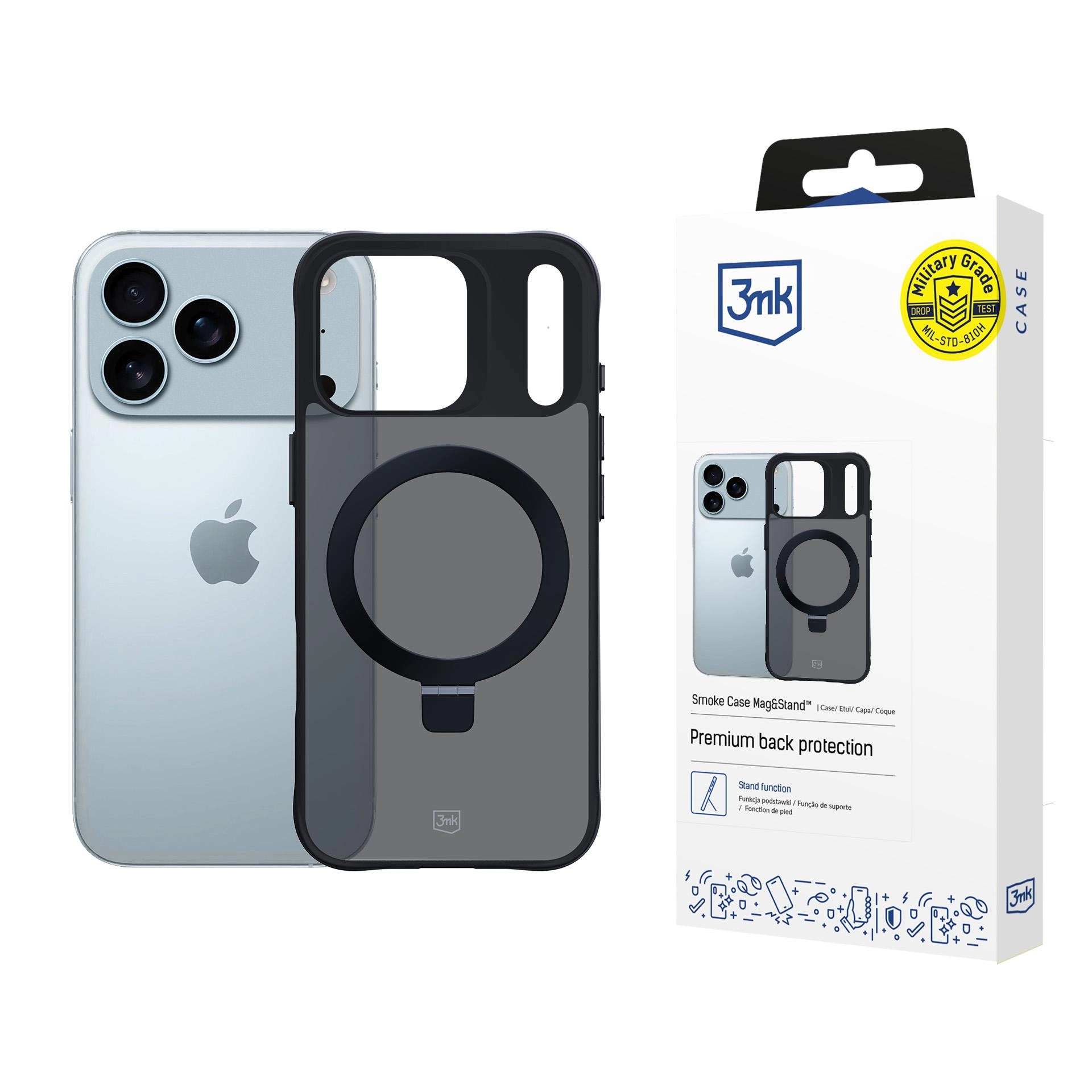 Etui 3mk Smoke Case Mag&Stand do iPhone 17 Pro