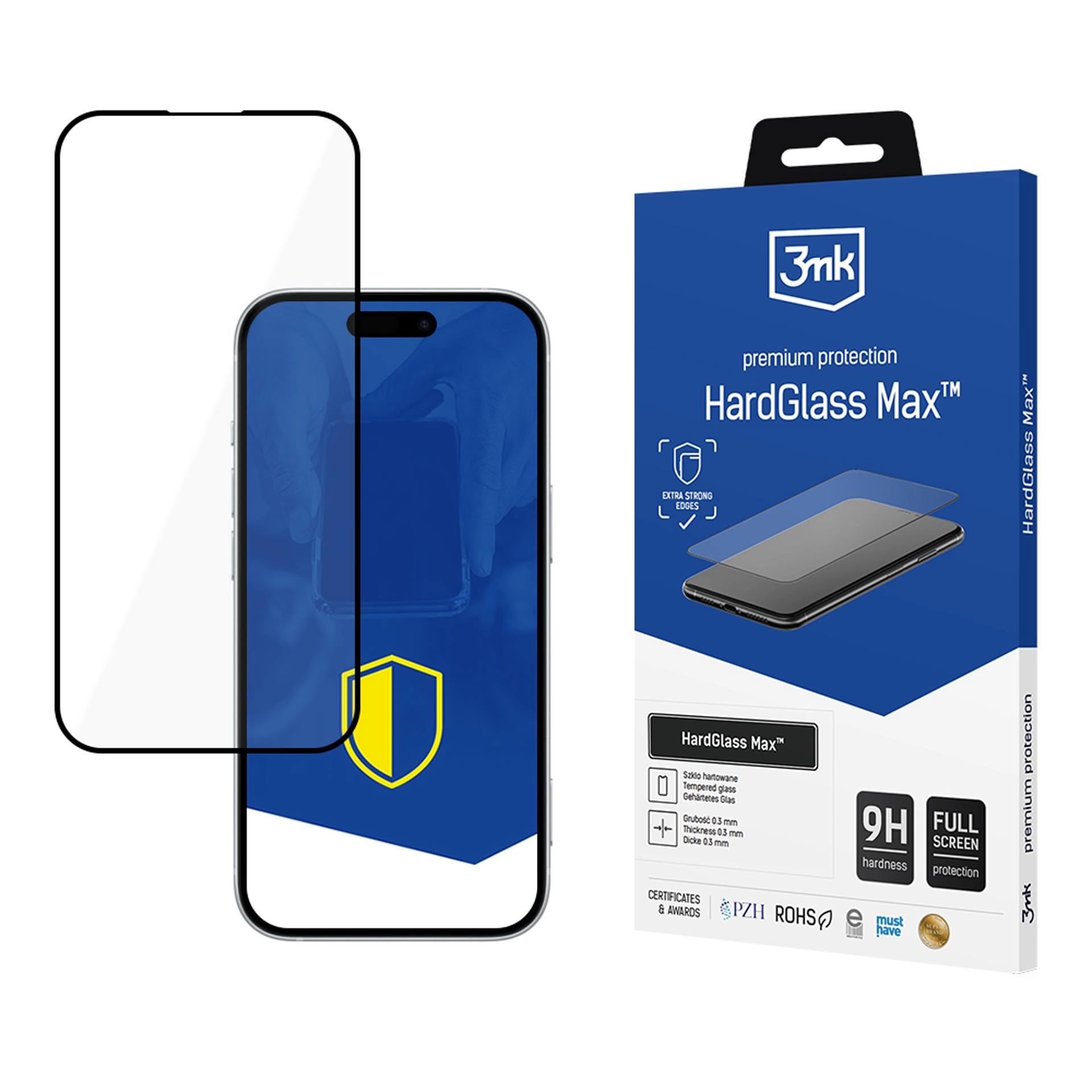 Szkło hartowane 3mk HardGlass Max Black do Apple iPhone 17 Pro