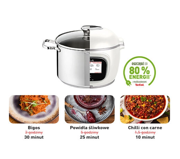 Tefal Cook4me Touch Pro CY94X1F1 1600W 6l Kosz do gotowania na parze Pokrywa do zapiekania Extra Crisp - Kup na Raty - RRSO 0%