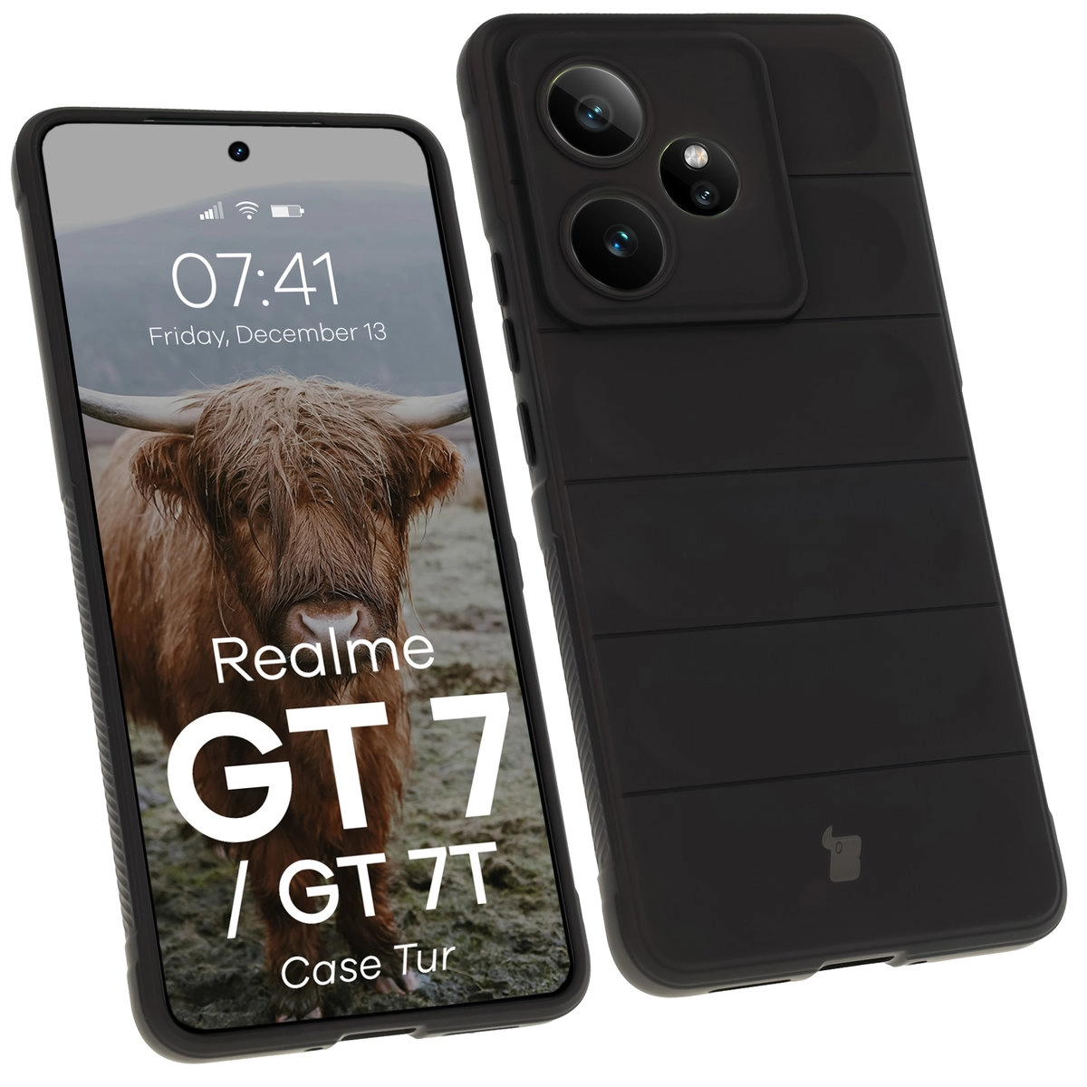 Etui Bizon Tur do Realme GT 7 / Realme GT 7T Czarny