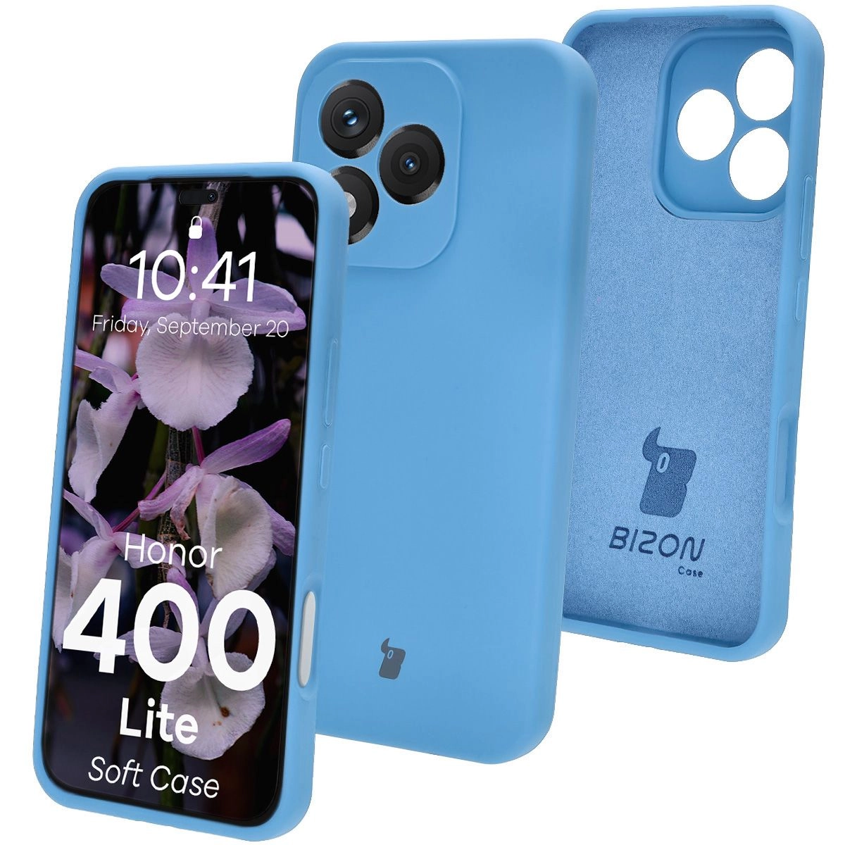 Etui Bizon Soft do Honor 400 Lite 5G Niebieski